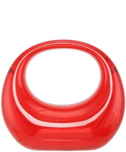 Transparent Round Shape handle Crossbody Bag 7126 RED